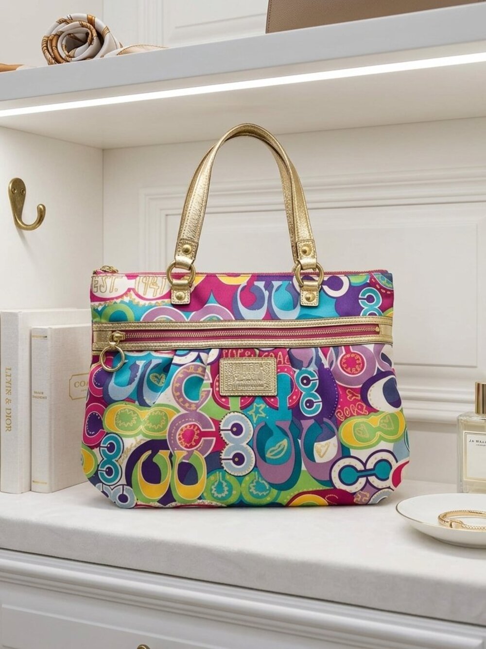 Coach Poppy Pop C Glam Tote